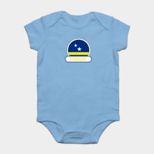 Curaçao Country Badge - Curaçao Flag Baby Bodysuit